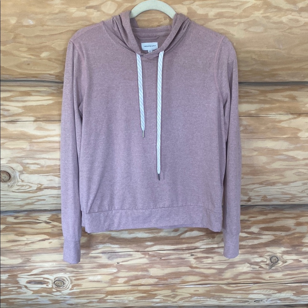 Thread & Supply Pink Long Sleeve Relaxed Hoodie